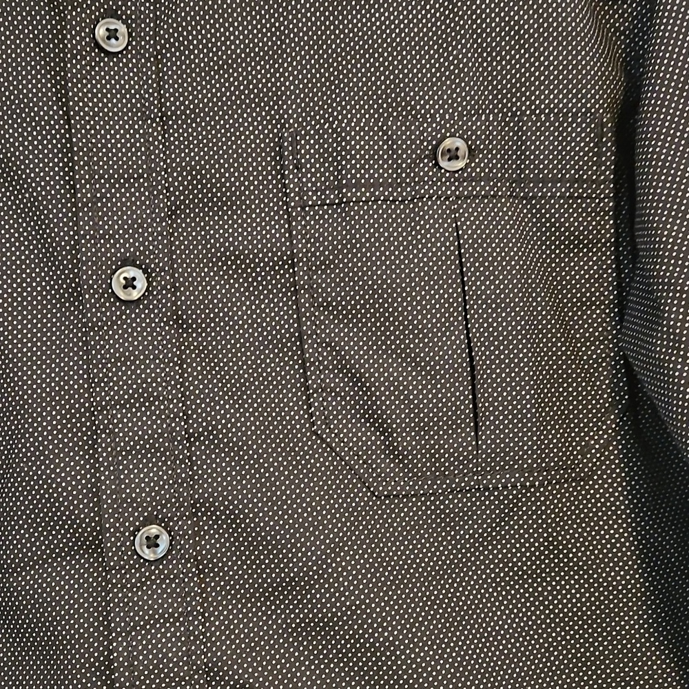MICHAEL BRANDON BUTTON DOWN SHIRT MENS Medium LONG SLEEVE COLLARED polka dot
